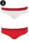 Kit 2pçs Calcinha Calvin Klein Underwear Tanga Logo Branco/Vermelho - Marca Calvin Klein Underwear