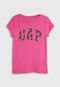 Camiseta Manga Curta GAP Logo Rosa - Marca GAP