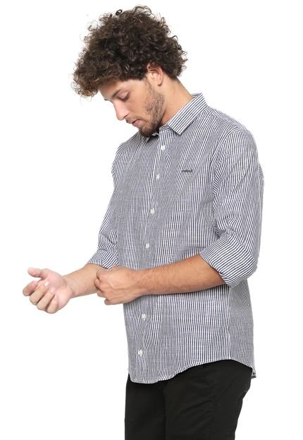 Camisa Colcci Slim Listrada Branca/Azul-marinho - Marca Colcci
