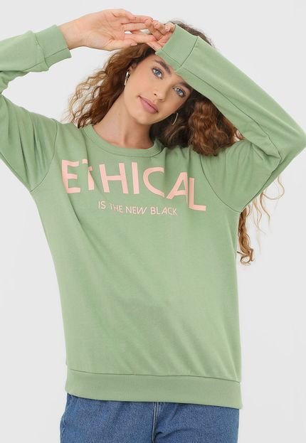 Blusa de Moletom Fechada Colcci Ethical Verde - Marca Colcci
