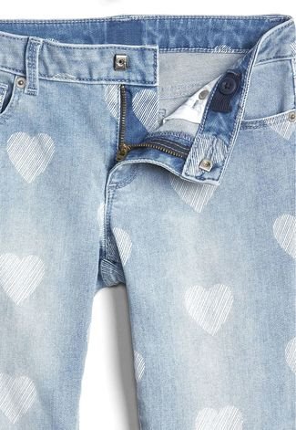 Calça Jeans GAP Skinny Coração Fantastiflex Azul