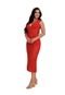 Vestido Midi Tricot com transparência Hot Panties Miafelly  Vermelho - Marca Cia do Vestido