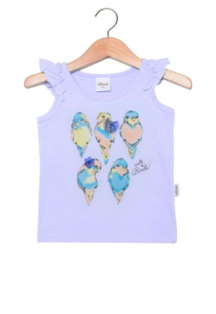 Blusa Elian Manga Curta Baby Menina Azul - Marca Elian