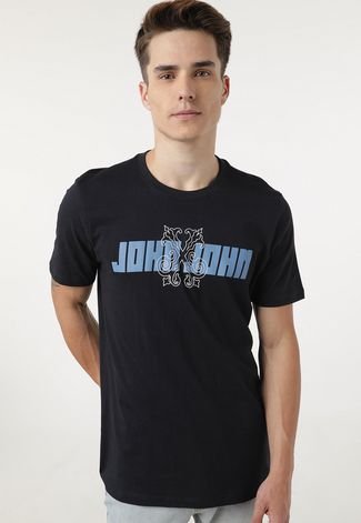 Camiseta John John Logo Preta - Compre Agora