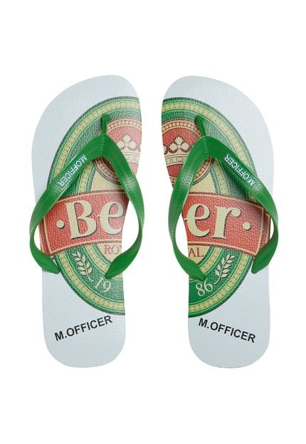 Chinelo M. Officer Beer Branco - Marca M. Officer