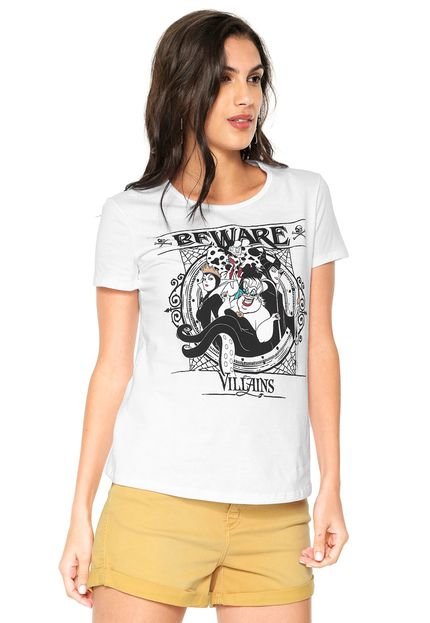 Blusa Cativa Beware Villains Branca - Marca Cativa Disney