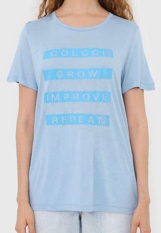 Camiseta Colcci Lettering Azul