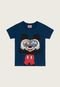 Camiseta Infantil Brandili Mickey Mouse Azul-Marinho Disney - Marca Brandili