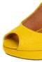 Peep Toe Vizzano Anabela Alta Corda Amarelo - Marca Vizzano