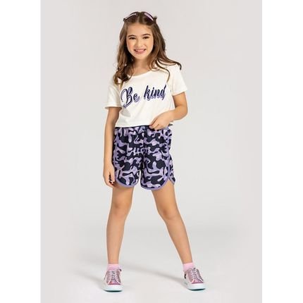 Conjunto Curto Menina Cropped e Shorts Be Kind - Marca Molekada