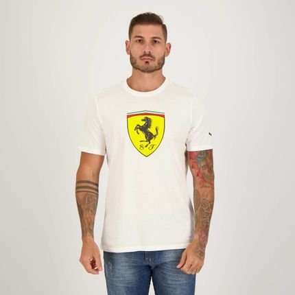 Camiseta Puma Scuderia Ferrari Race Big Shield Colored Branca - Marca Puma