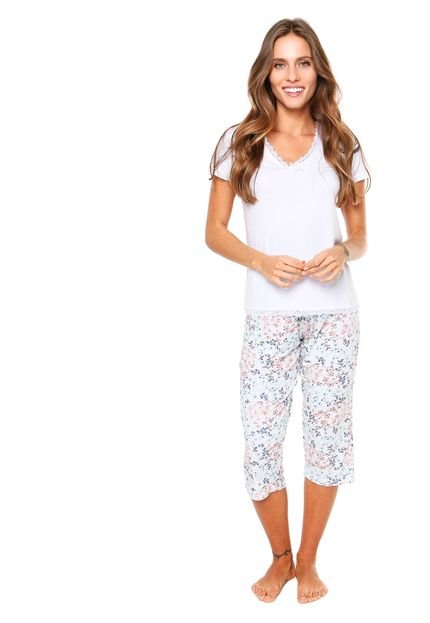 Pijama Mensageiro dos Sonhos Floral Branco - Marca Mensageiro dos Sonhos