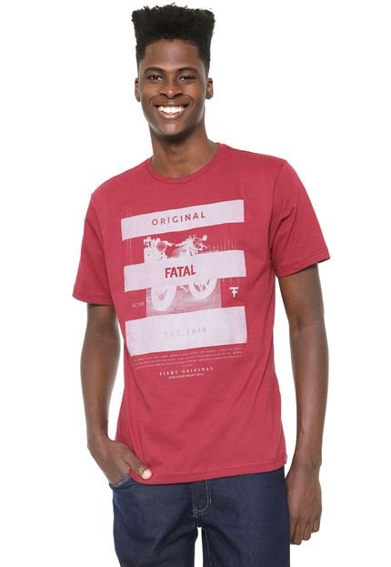 Camiseta Fatal Estampada Vinho - Marca Fatal