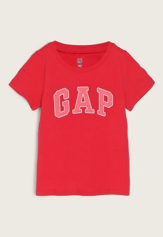 Camiseta Infantil GAP Logo Rosa