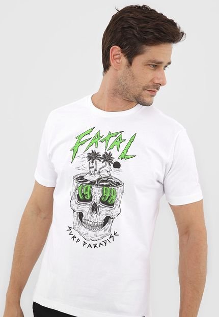 Camiseta Fatal Caveira Branca - Marca Fatal