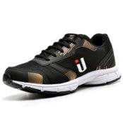 Tênis Casual Masculino Esportivo Academia Treino Caminhada Super Confortável Resistente Preto e Dourado - Marca OUSY SHOES