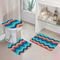 Kit 3 Tapetes Decorativos para Banheiro Wevans Abstrato Multicolorido - Marca Wevans