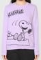 Blusa de Moletom Fechada Snoopy by Fiveblu Estampado Lilás - Marca Snoopy by Fiveblu