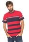 Camiseta Aleatory Listras Azul-marinho/Vermelha - Marca Aleatory