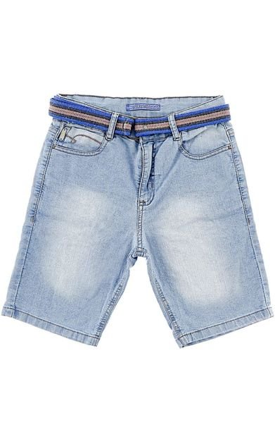 Bermuda Jeans c/ cinto Menino 10 ao 16 Azul Azul - Marca Crawling