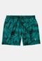 Kit 2 Shorts Bermudas Praia Liso Lisa e Estampado Folhas Masculino Tactel Básico Preto - Marca Resina