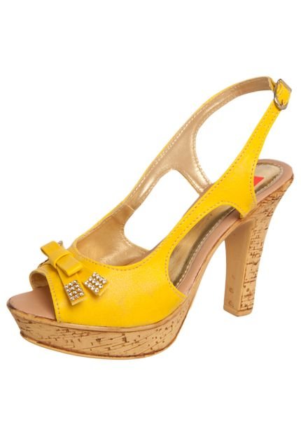 Peep Toe Pink Connection Lolla Amarelo - Marca Pink Connection