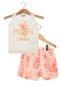 Conjunto Milon Flores Infantil Off White - Marca Milon