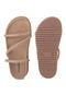 Sandalia Papete Feminina Chinelo Brilho 3 Tiras Nude Estilo Shoes - Marca Estilo Shoes