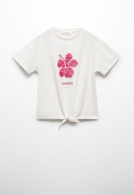 Camiseta MANGO KIDS Floral Off-White - Marca MANGO KIDS