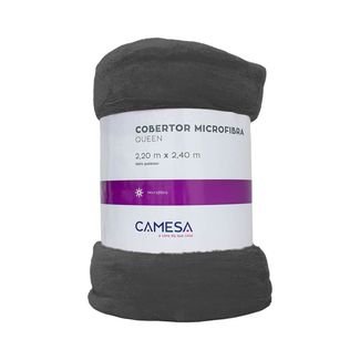 Cobertor Queen Manta Microfibra Antialérgico 2,2x2,4m Cinza - Camesa
