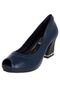 Peep Toe Comfortflex Liso Salto Amortecedor Azul - Marca Comfortflex