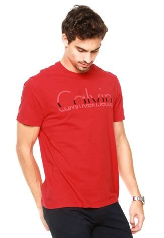 Camiseta Calvin Klein Jeans Logo Vermelha