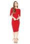 Vestido Lunender Midi Canelado Vermelho - Marca Lunender