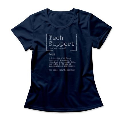 Camiseta Feminina Tech Support - Azul Marinho - Marca Studio Geek 