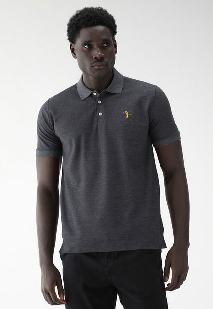 Camisa Polo Aleatory Reta Logo Bordado Grafite - Marca Aleatory