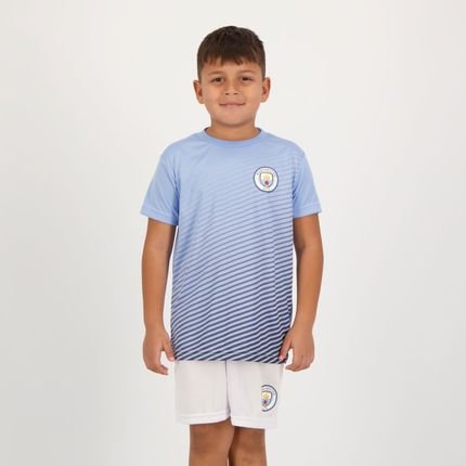 Kit Manchester City 1894 Infantil Azul e Branco - Marca SPR