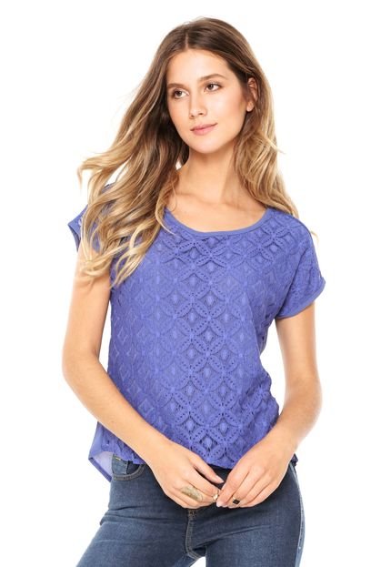 Blusa Facinelli by MOONCITY Renda Azul - Marca Facinelli