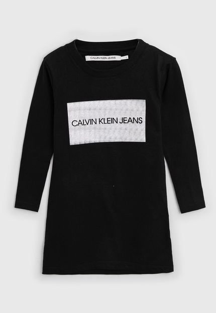 Vestido Calvin Klein Kids Infantil Logo Preto - Marca Calvin Klein Kids