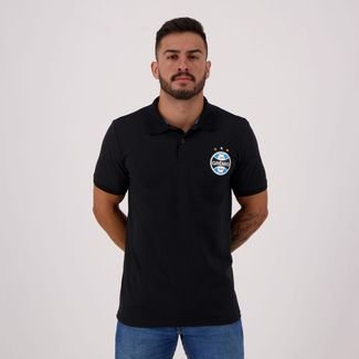 Polo Grêmio Piquet Escudo Preta