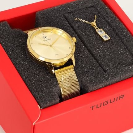 Relógio Feminino  Kit Tuguir Dourado  TG35015 Dourado - Marca Tuguir