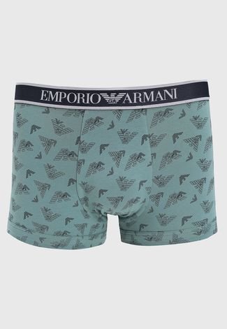 Kit 3pçs Cueca Emporio Armani Underwear Boxer Logo Verde/Branca