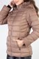Jaqueta feminina curta de nylon forrada 80239 - Bege - Marca Enluaze
