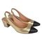 Sapato Scarpin Sandália Donatella Shoes Bico Fino Confort Bicolor Ouro Light - Marca Monte Shoes