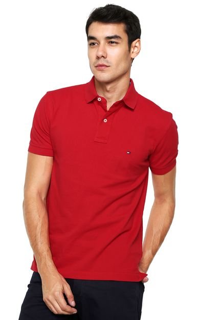 Camisa Polo Tommy Hilfiger Regular Bordado Vermelha - Marca Tommy Hilfiger