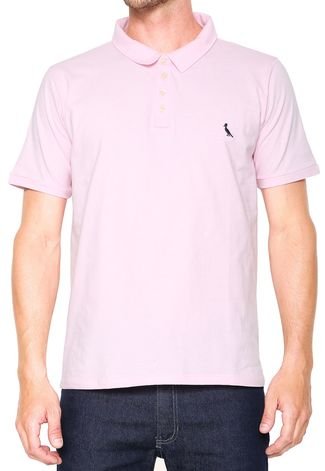 Camisa Polo Reserva Botões Rosa
