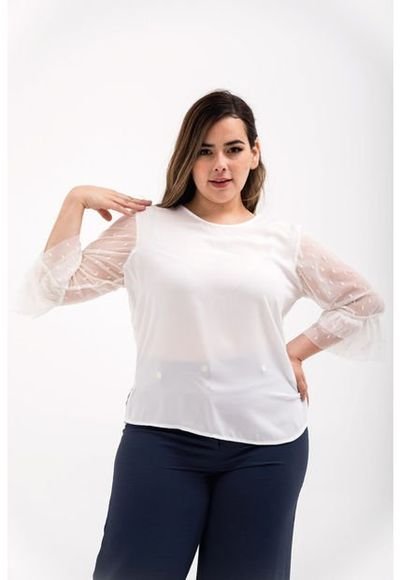 Blusa Para Mujer. Manga Corta Crudo Marca L H Compra Ahora