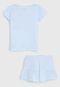 Pijama Tricae Curto Infantil Listrado Branco/Azul - Marca Tricae