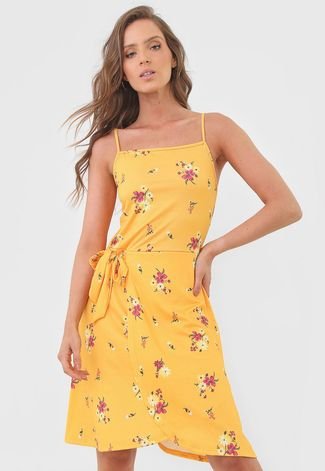 Vestido FiveBlu Curto Floral Amarelo