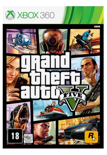 Jogo Grand Theft Auto V GTA XBOX 360 - Marca Xbox