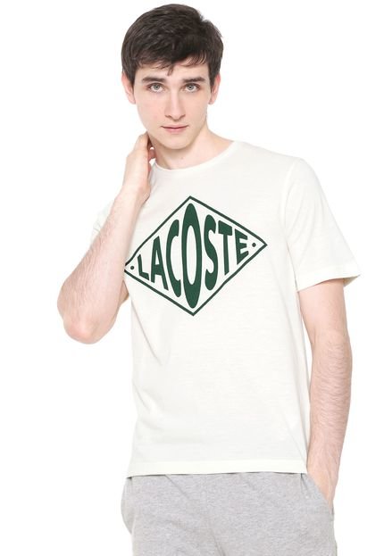 Camiseta Lacoste L!VE Logo Off-white - Marca Lacoste